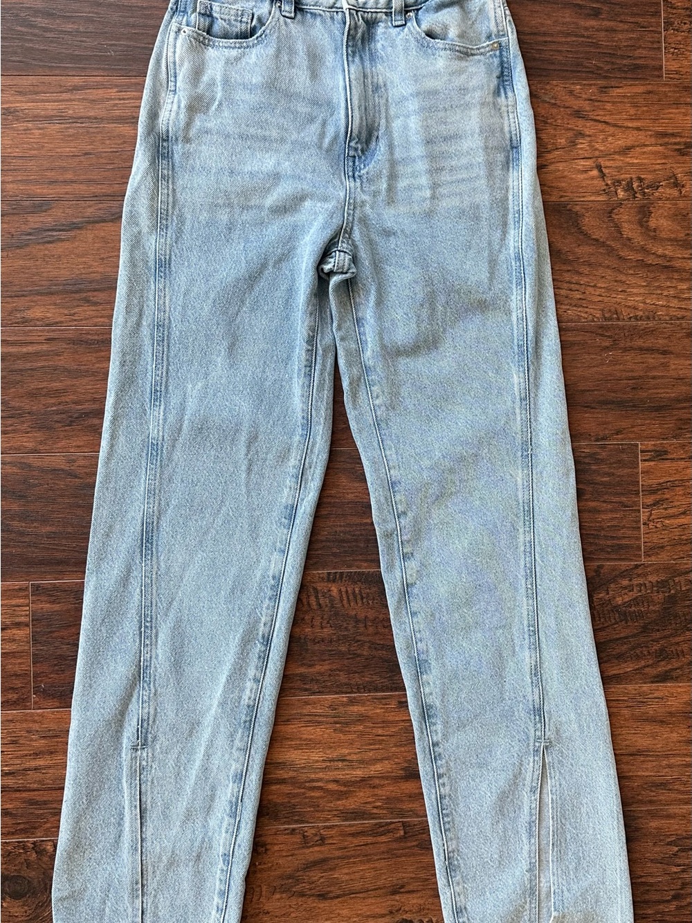 PacSun Boyfriend Barrel Jeans Women’s Size 26 High Rise Light Wash Split Hem